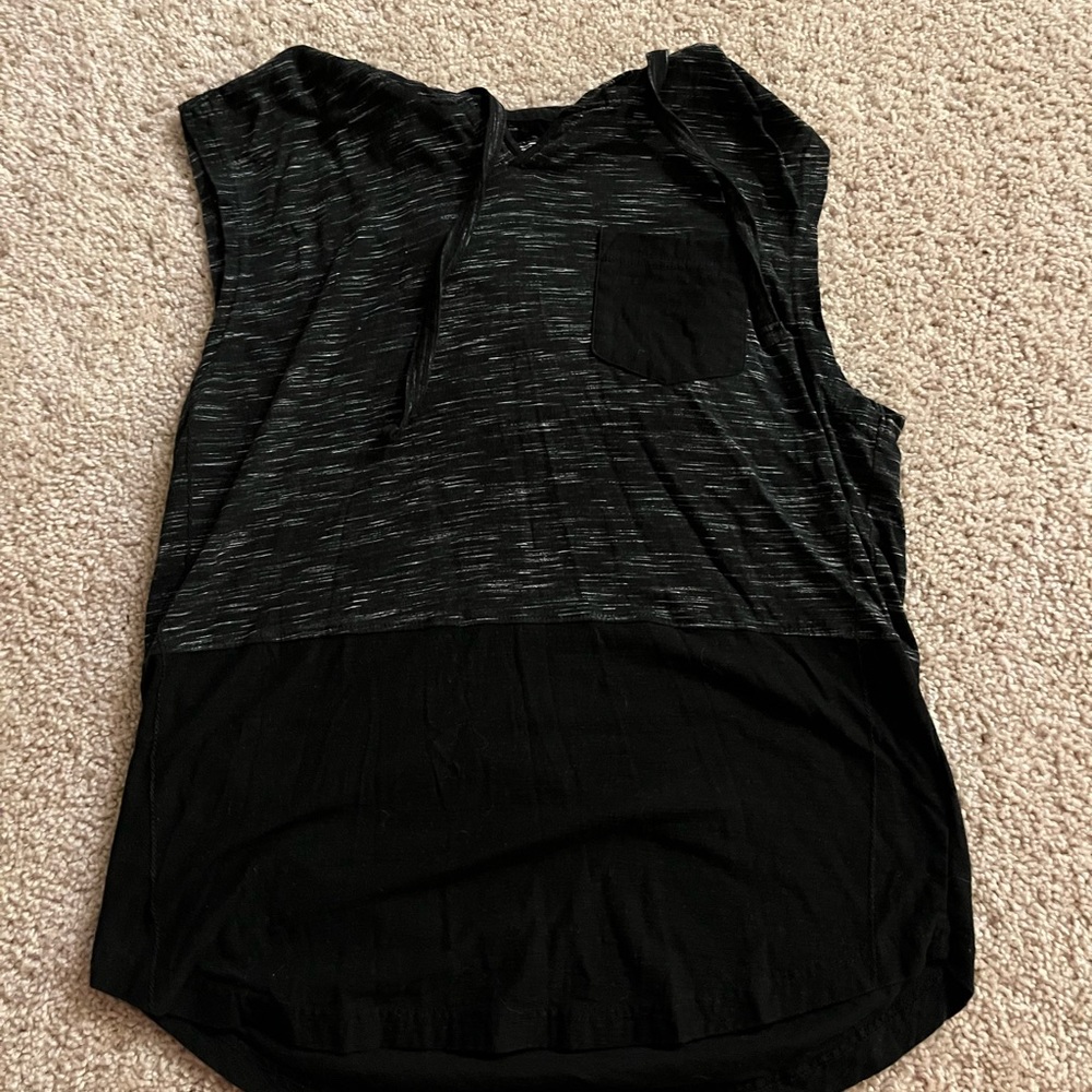 Black hooded tank top